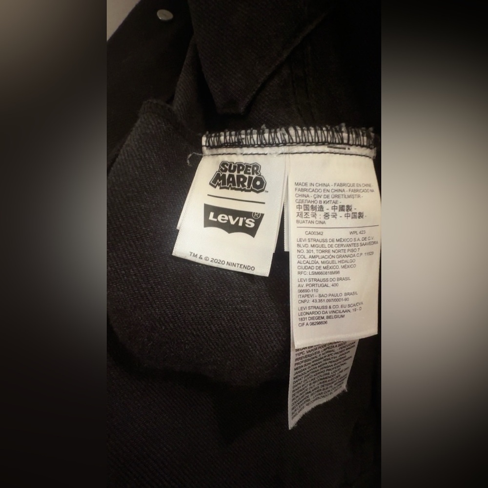 Levi's Super Mario Men's Black Denim Jacket Size M  PIT TO PIT 21 LENGTH 25 NWOT - Picture 14 of 14